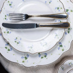 Aparelho de Jantar Royal Romantic 42Pçs New Bone China Filado Dourado L'Hermitage