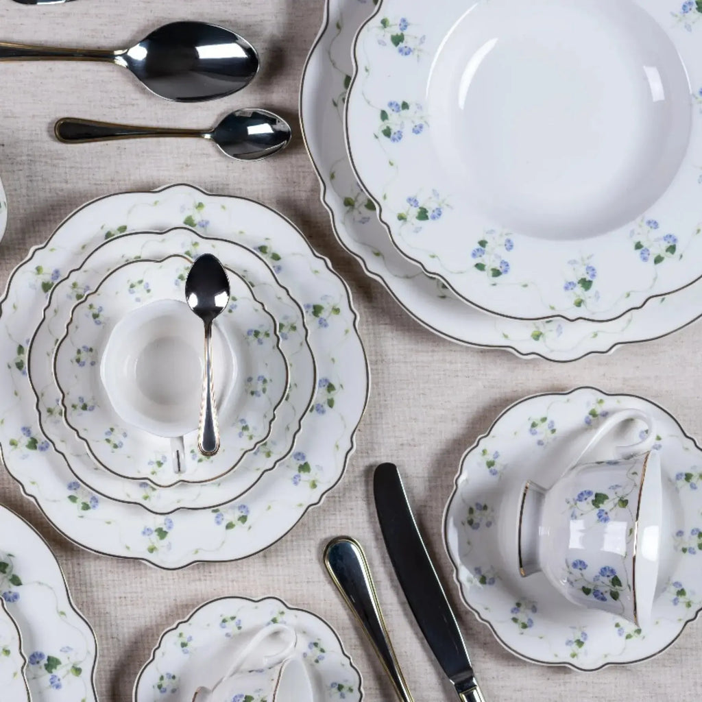 Aparelho de Jantar Royal Romantic 42Pçs New Bone China Filado Dourado L'Hermitage