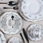 Aparelho de Jantar Royal Romantic 42Pçs New Bone China Filado Dourado L'Hermitage