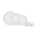 Aparelho de Jantar Royal Romantic 42Pçs New Bone China Filado Dourado L'Hermitage