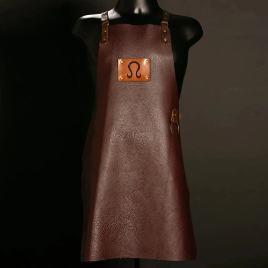 Avental Artemano em Couro Modelo Parrillero Pinhão