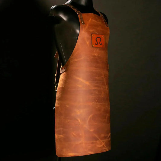 Avental Artemano em Couro Modelo Parrillero Whisky