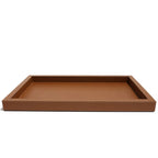 Bandeja Agata Grande MDF 55x35 Couro Vegano Montana Havana
