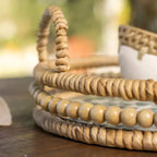 Bandeja Circular Fiber Shell Wood 37cm