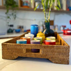 Bandeja Retangular em Rattan Bahali 65x45x9cm
