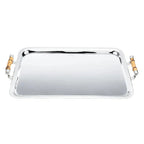 Bandeja de Prata com Bambu Média Shefield Plate 40x28cm