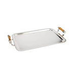 Bandeja de Prata com Bambu Mini Shefield Plate 30x21cm