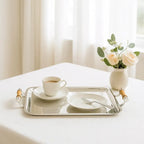 Bandeja de Prata com Bambu Mini Shefield Plate 30x21cm