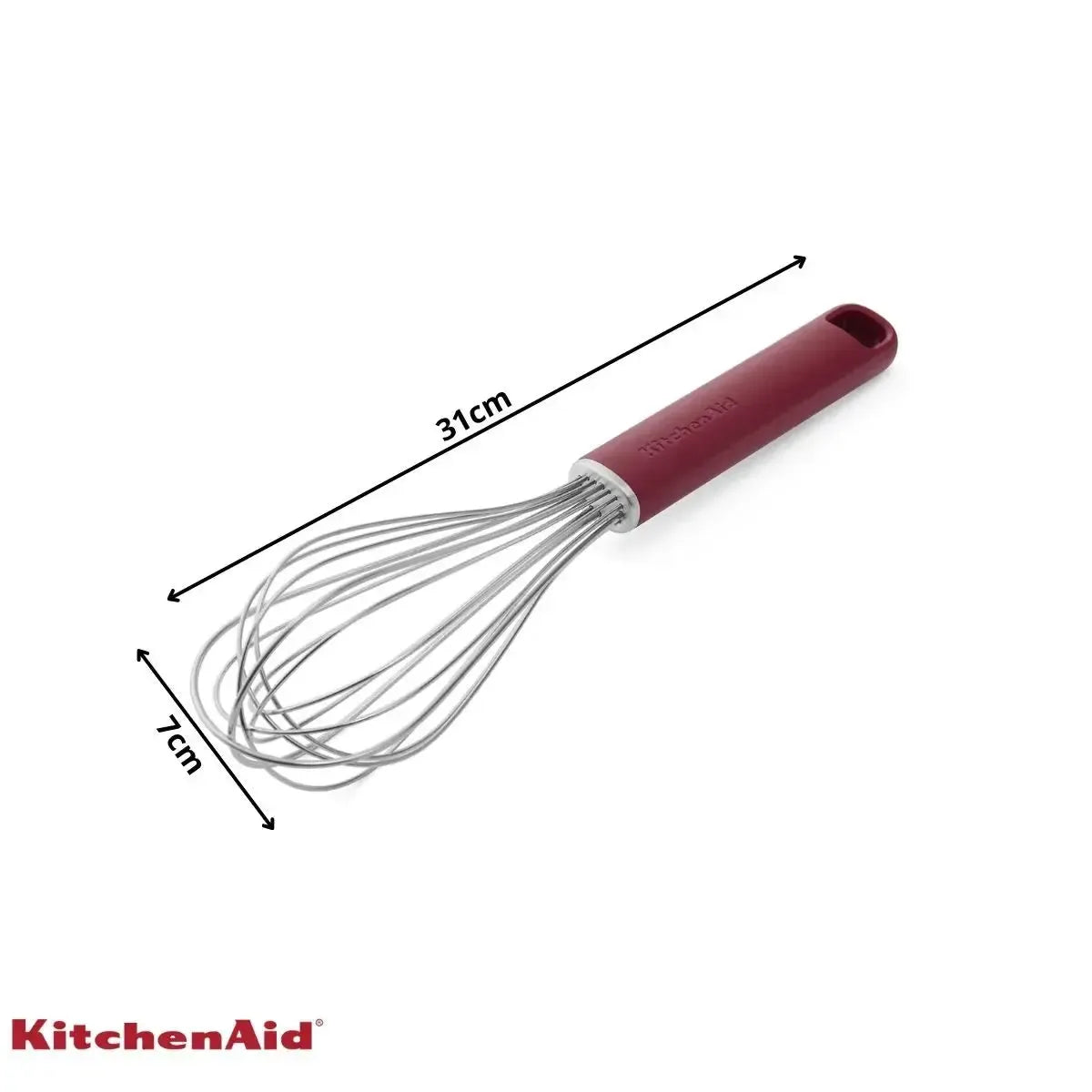 Batedor de Ovos Profissional Fouet Inox Vermelho KitchenAid
