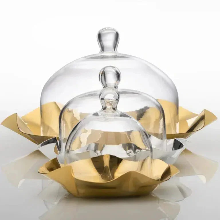 Boleira Média Fiori Inox com Revestimento em Ouro 24k Riva