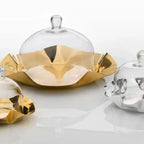 Boleira Média Fiori Inox com Revestimento em Ouro 24k Riva