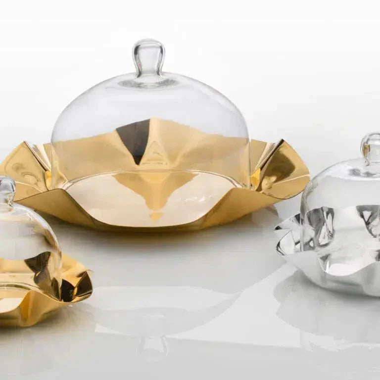 Boleira Média Fiori Inox com Revestimento em Ouro 24k Riva