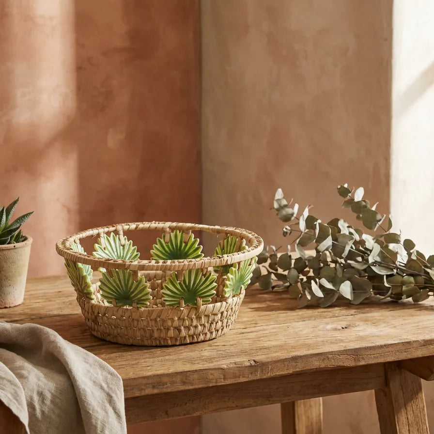 Bowl Grande Fibra Natural Palmeira 15x30cm