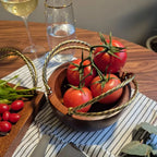 Bowl de Madeira com Alças Corda Metal Object Bahali 26cm