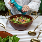 Bowl de Madeira com Alças Corda Metal Object Bahali 26cm