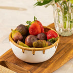 Bowl em Rattan Duo 15cm Cinza