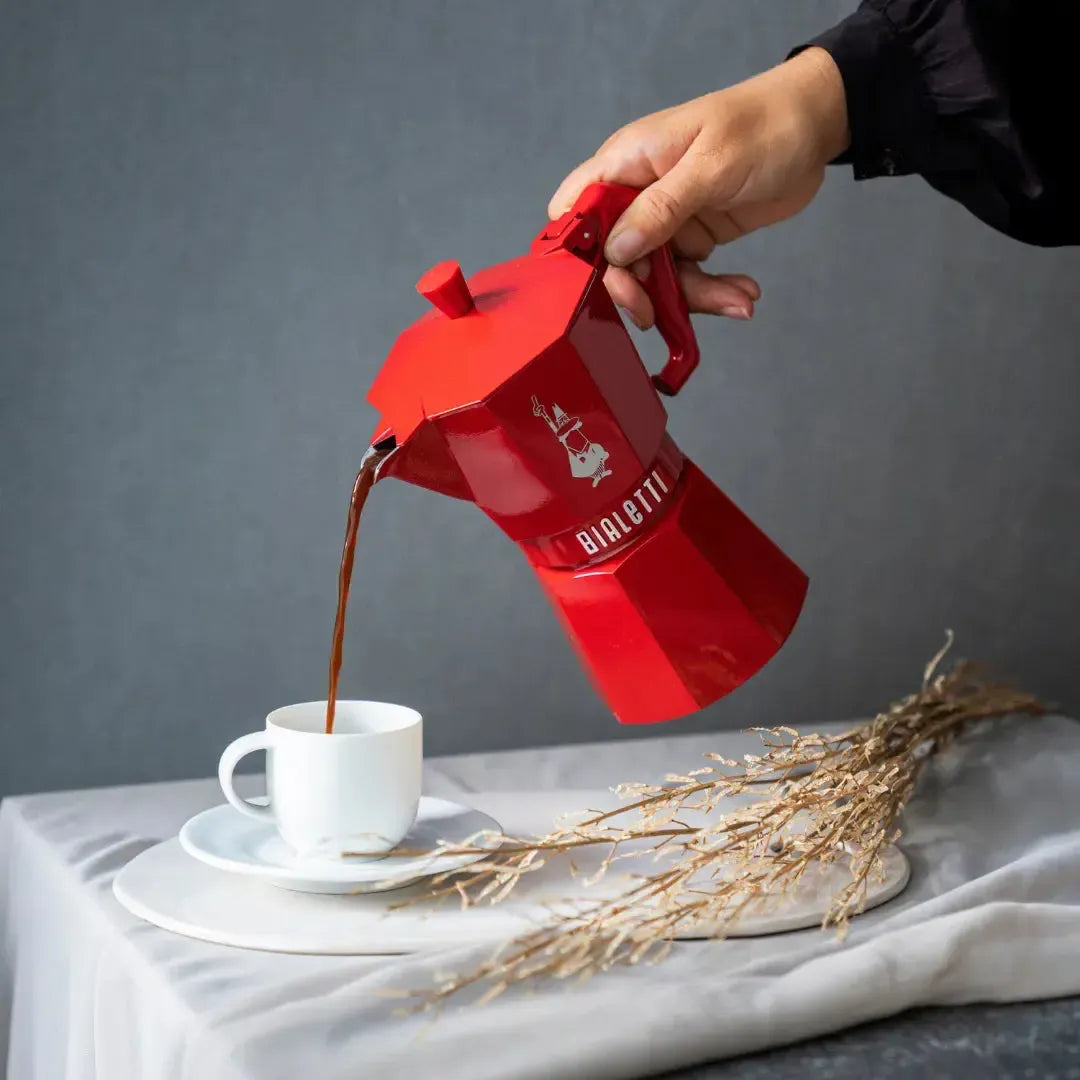 Cafeteira Moka Express Serve 3 Xícaras Exclusive Vermelha Bialetti