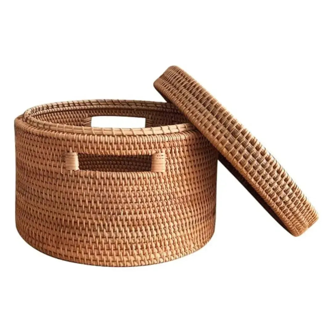 Caixa Redonda em Rattan Bahali 30x20cm