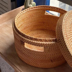 Caixa Redonda em Rattan Bahali 30x20cm