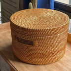 Caixa Redonda em Rattan Bahali 35x26cm