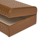 Caixa em MDF com Revestimento PU Marrom 8,5x26x16,5cm Mart