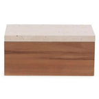 Caixa em Madeira com Tampa de Mármore 12x26x17cm Mart