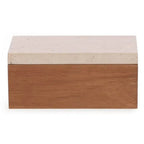 Caixa em Madeira com Tampa de Mármore 9x20x13cm Mart