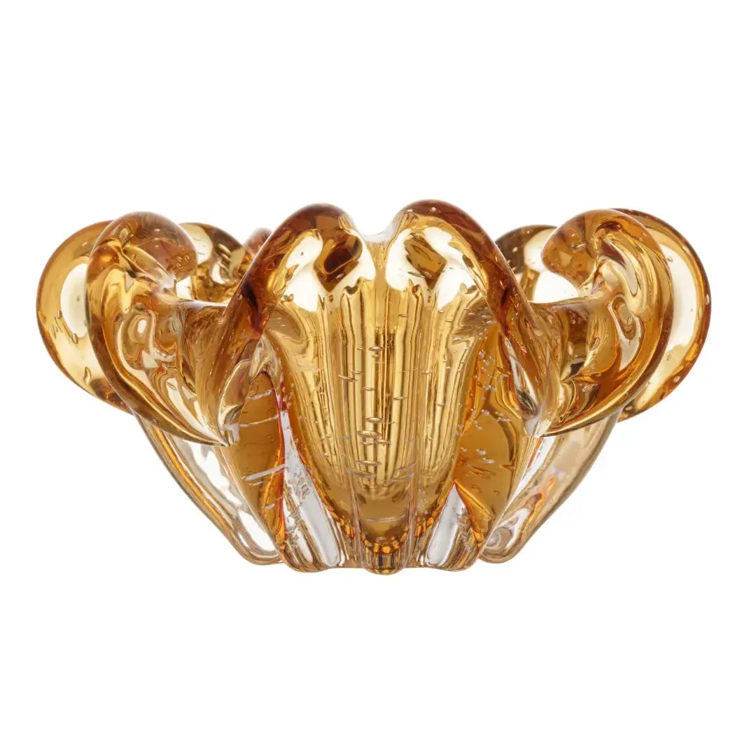 Centro de Mesa Decorativo Vidro Italy Ambar 21x10cm