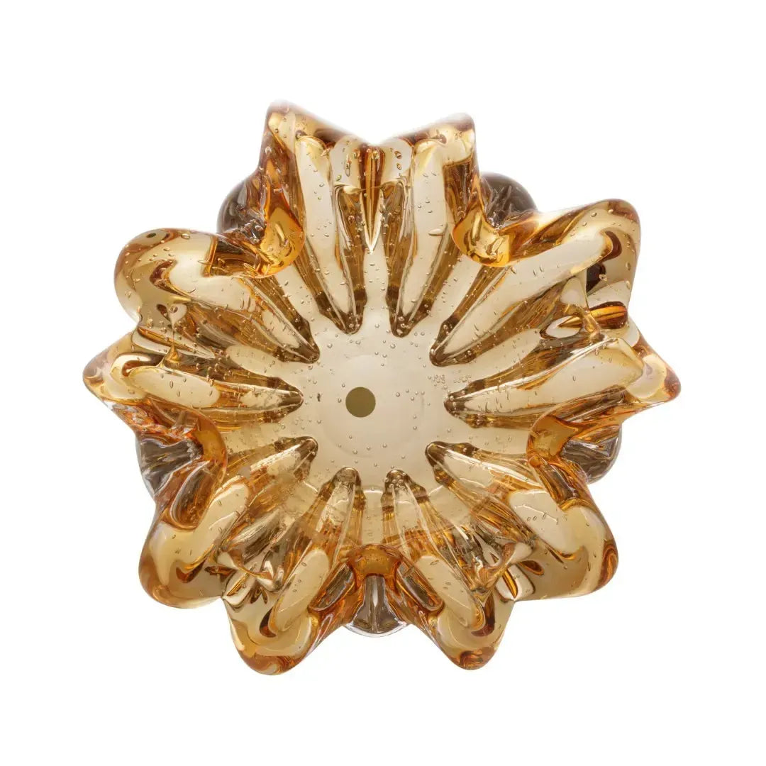 Centro de Mesa Decorativo Vidro Italy Ambar 21x10cm