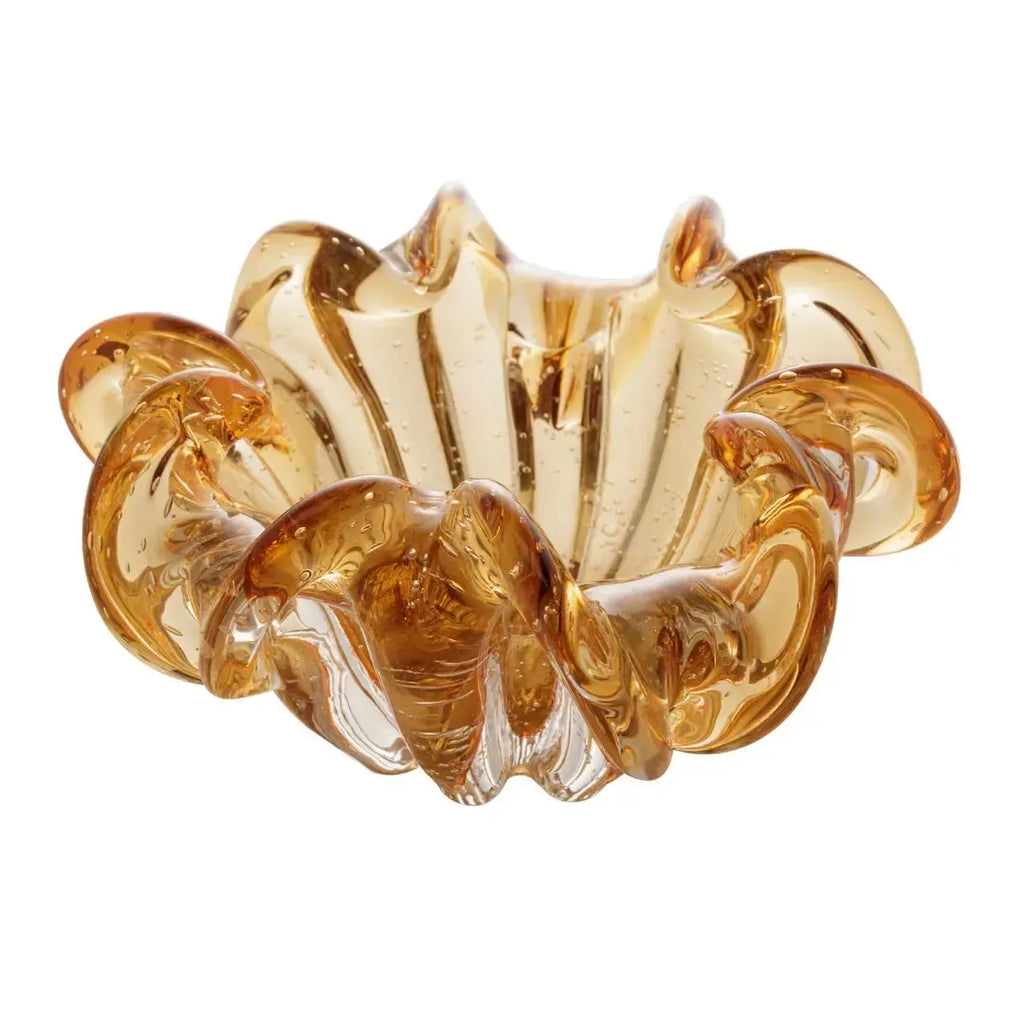 Centro de Mesa Decorativo Vidro Italy Ambar 21x10cm