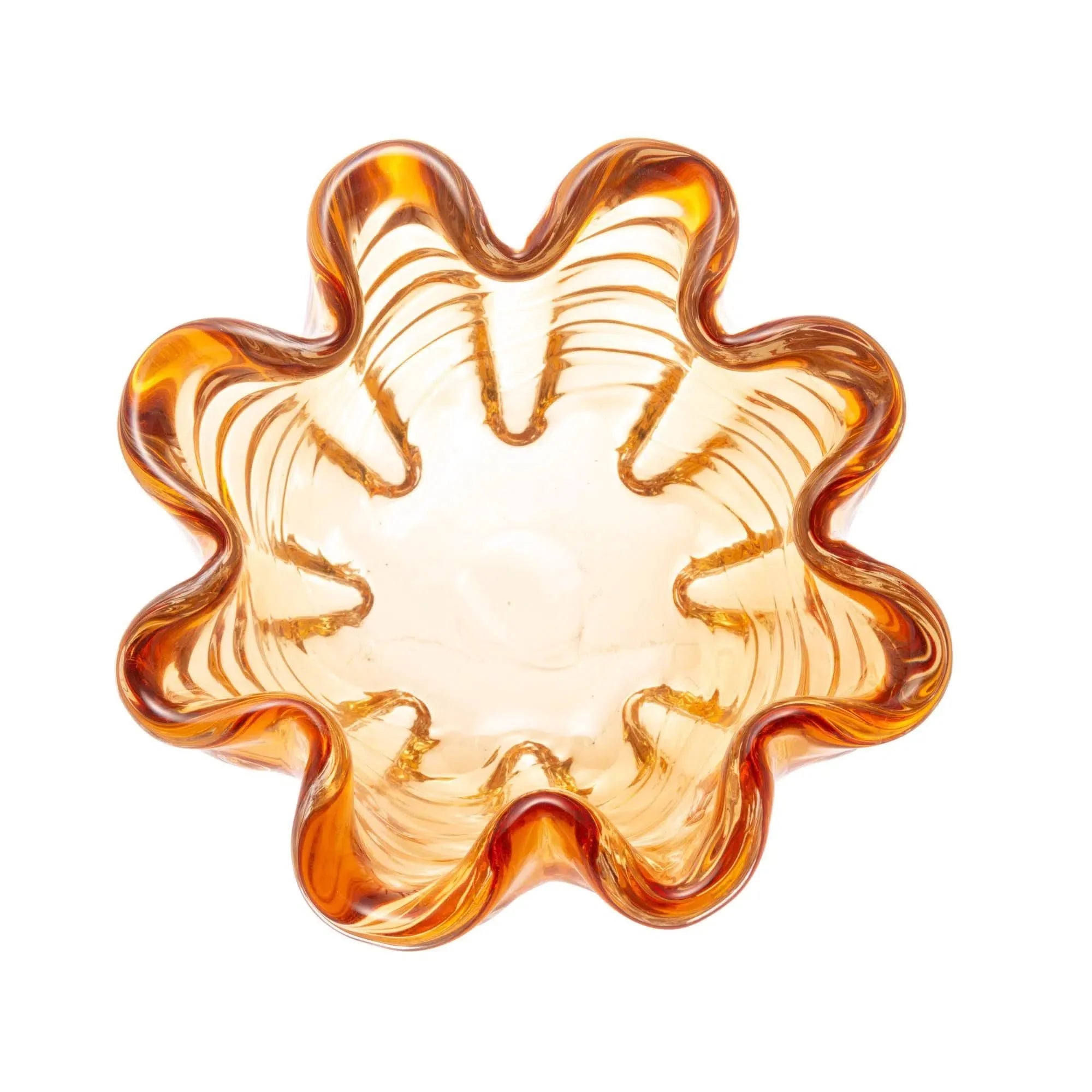 Centro de Mesa Decorativo de Vidro Italy Murano Ambar 15,5x15,5x9cm