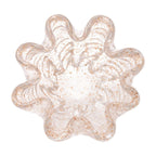Centro de Mesa Decorativo de Vidro Italy Murano Transparente e Dourado 15,5x15,5x9cm