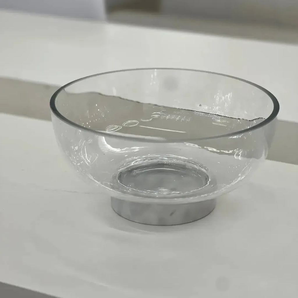 Centro de Mesa Vidro / Mármore 12x24,5cm Linha Singular
