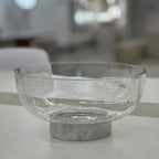 Centro de Mesa Vidro / Mármore 12x24,5cm Linha Singular