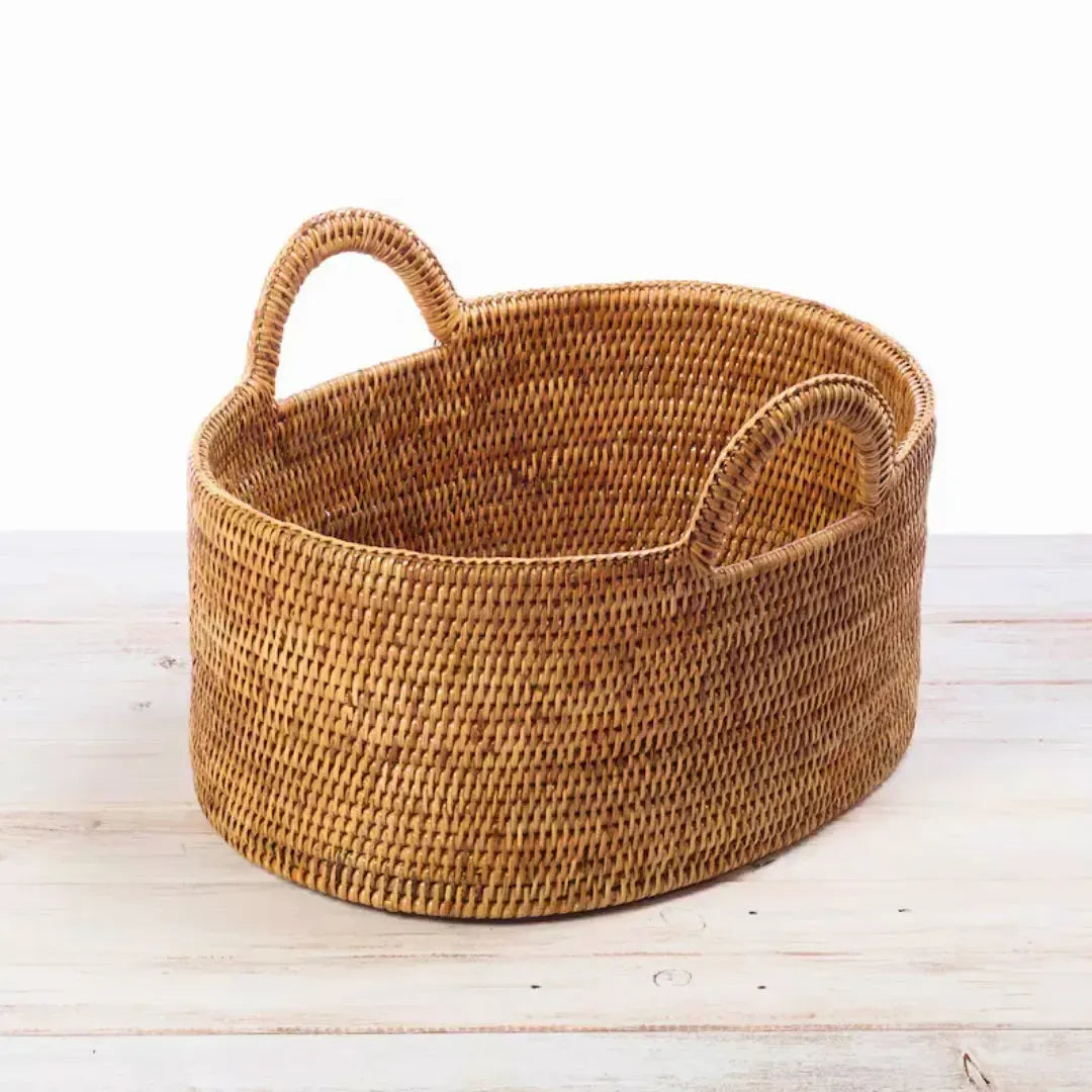 Cesta Oval em Rattan Bahali 50x36x21,5/24/31cm