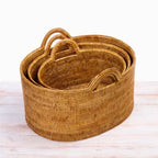 Cesta Oval em Rattan Bahali 54,5x41x24,5/27/34cm