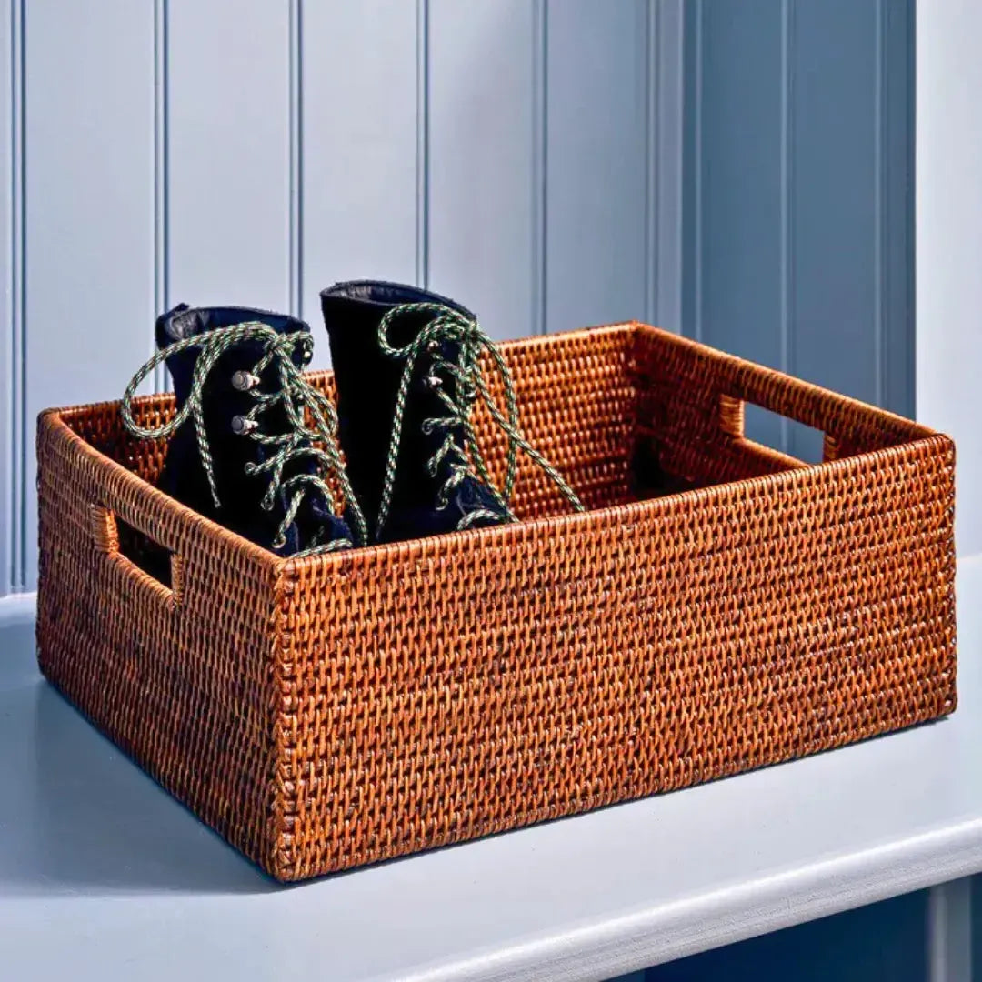 Cesta para Armazenamento em Rattan Bahali 30x25x23cm