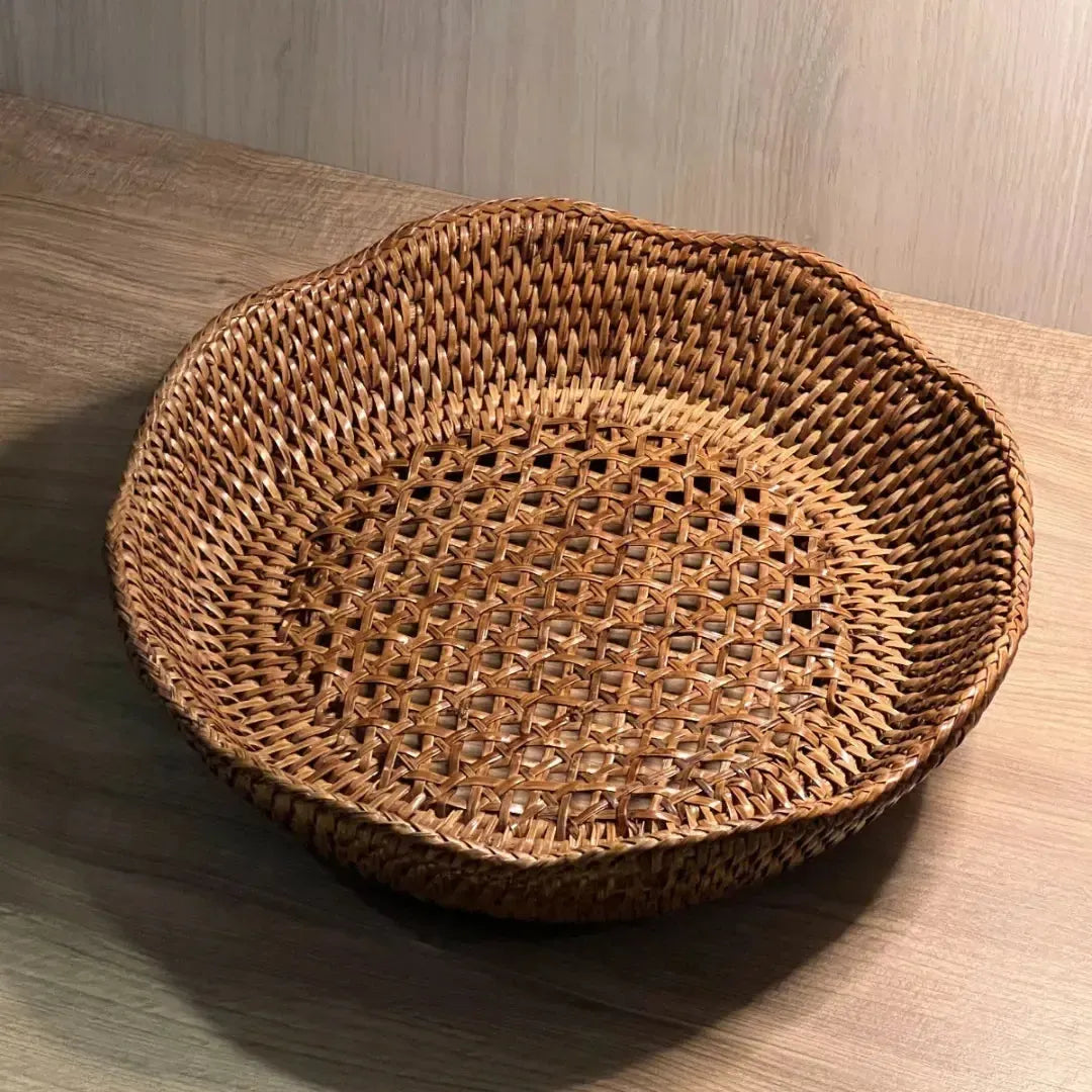 Cesto Redondo em Rattan Bahali 25x6/5cm