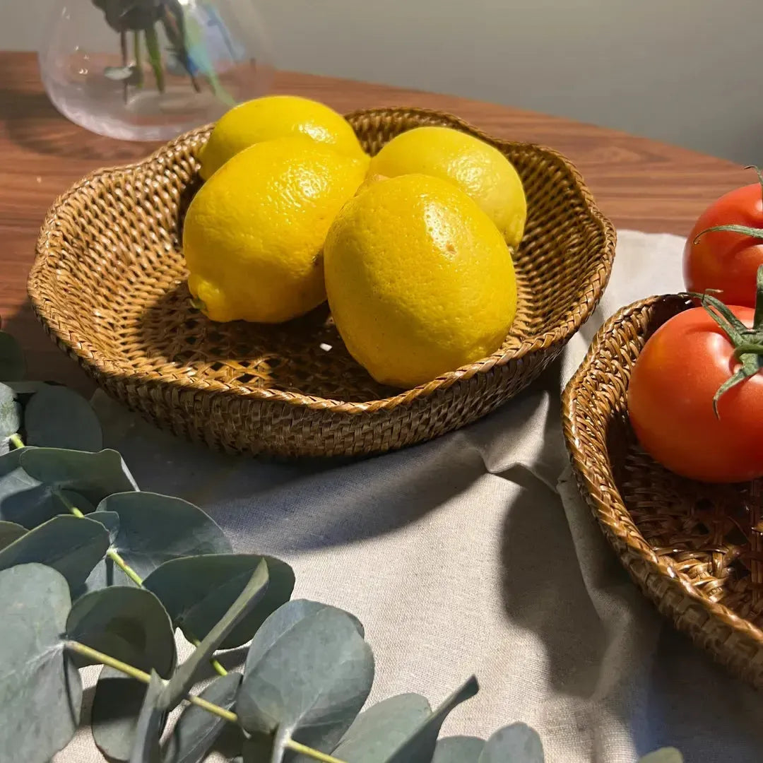 Cesto Redondo em Rattan Bahali 30x6/5cm