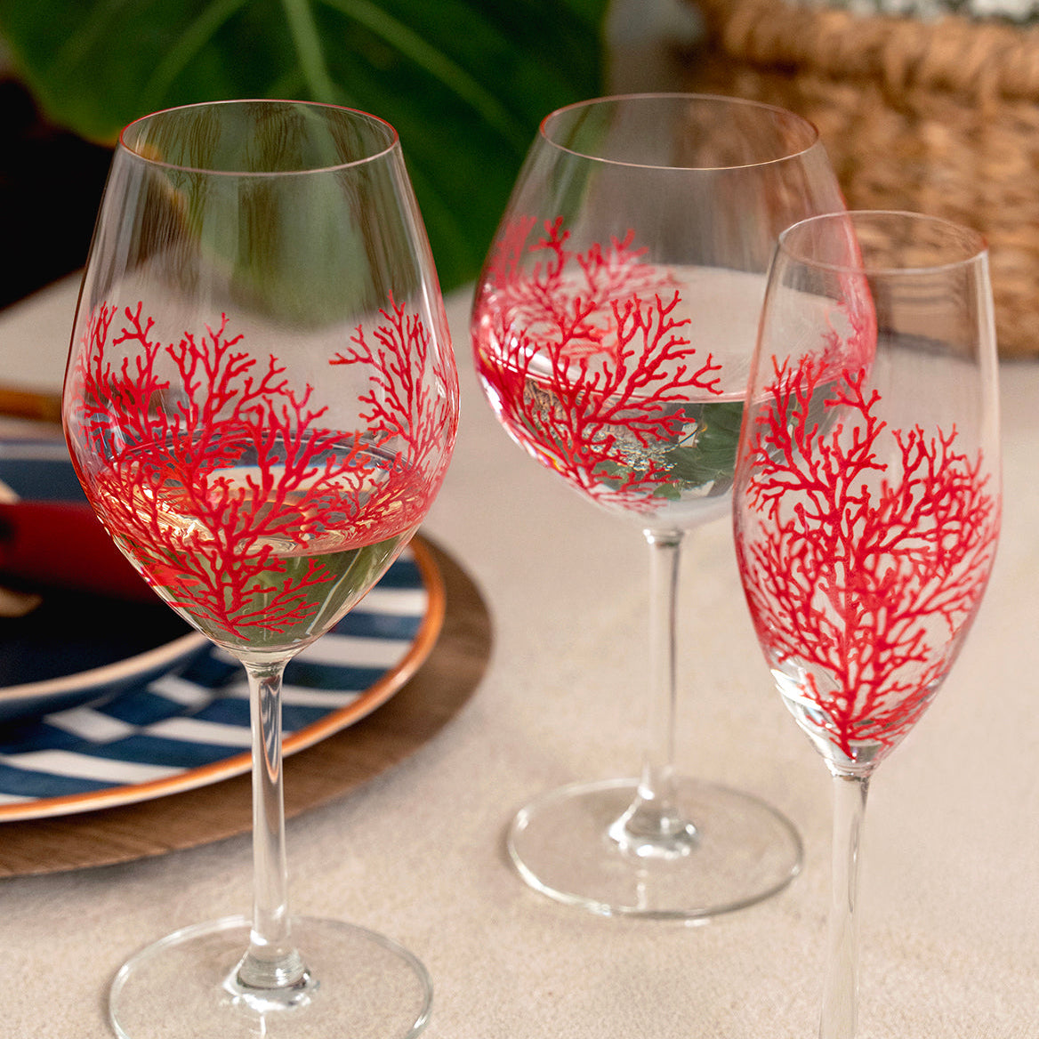 Jogo 6 Taças Sante Bordeaux em Cristal Ecológico 595ml Coral Vermelho