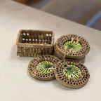 Conjunto 06 Porta Copos Fibra Natural Palmeira