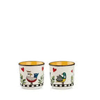 Conjunto 2 Copos Espresso Porcelana New Bone China 90ml Amarelo Cocoricó Egan