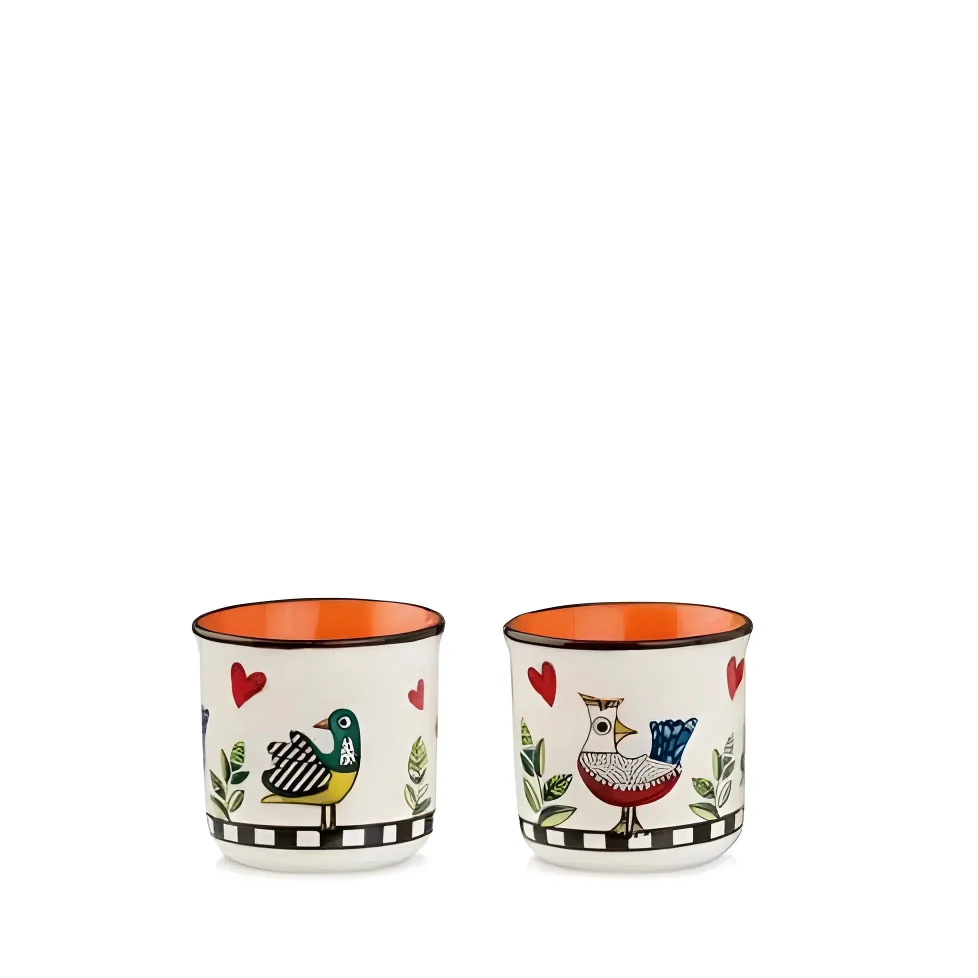 Conjunto 2 Copos Espresso Porcelana New Bone China 90ml Amarelo Cocoricó Egan