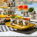 Conjunto 2 Copos Espresso Porcelana New Bone China 90ml Amarelo Cocoricó Egan
