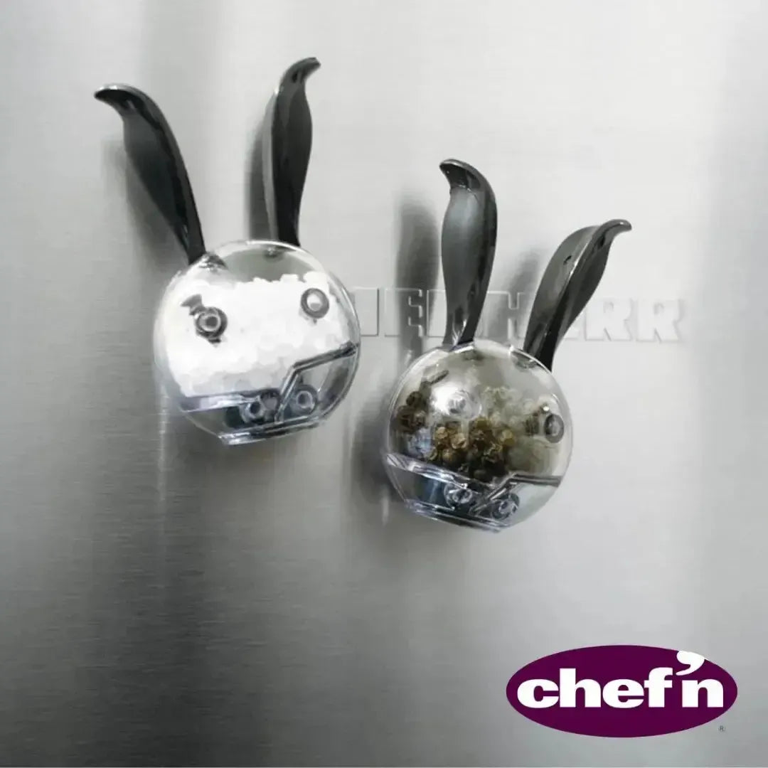 Conjunto 2 peças Mini Moedores de Sal e Pimenta Magnético 10cm Chef'n