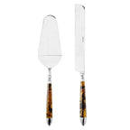 Conjunto 2 peças para Bolo Tartaruga Aço Inox Com Cabo Resina Wolff