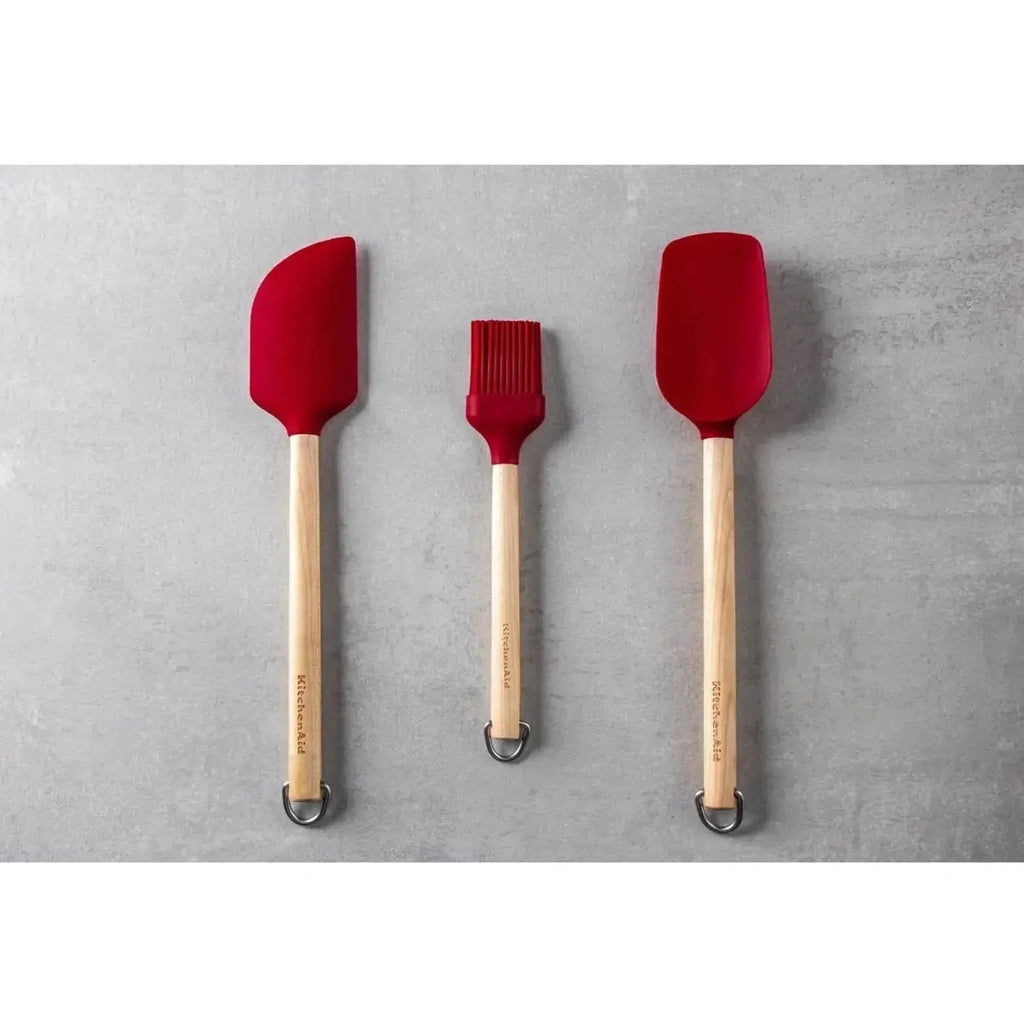 Conjunto 3 Peças Pincéis Espátula Bétula Ecológica Empire Red KitchenAid