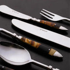 Conjunto 4 Garfos para Petisco Tartaruga Aço Inox Com Cabo Resina Wolff 13,5cm