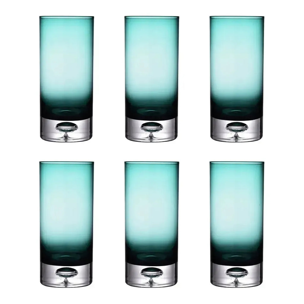 Conjunto 6 Copos Altos Vidro Verde Linha Refúgio 400ml