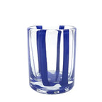 Conjunto 6 Copos Baixos Vidro Transparente com Faixas Azuis 280ml